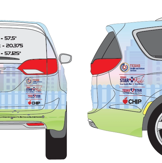 Design of a full commercial wrap for a vehicle.